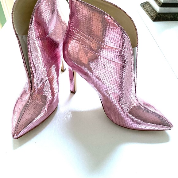 Nine West Danie metallic pink back zip booties size 8.5 - Picture 5 of 16